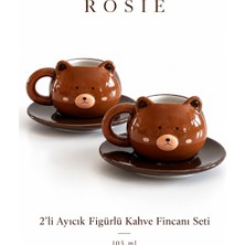 Rosie Rosıe Ayı Figürlü 2 Kişilik Kahve Fincanı Seti 105 ml