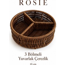 Rosie Rosıe 3 Bölmeli Hasır Görünümlü Çerezlik 19 cm