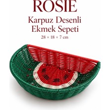 Rosie Rosıe Karpuz Desenli Ekmek Sepeti 28 × 18 cm
