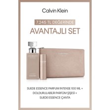 Calvin Klein Eternity Women Suede Essence 100 ml Kadın Parfüm + Çanta + Doldurulabilir Şişe Hediye Seti