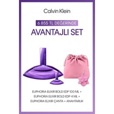 Calvin Klein Euphoria Elixir Bold 100 ml + 4 ml Kadın Parfüm + Çanta + Anahtarlık Hediye Seti