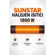 Sunstar Profesyonel 1800 W Halojen Isıtıcı – Alüminyum Gövde, Siyah Statik Boyalı Şık Tasarım