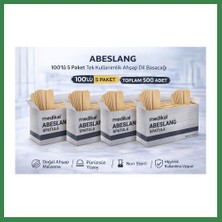 Bezos Abeslang 100'LÜ 5 Paket Tek Kullanımlık Ahşap Dil Basacağı Non Steril Medikal Spatula Toplam 500 Adet BEZOS16