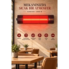 Sunstar Profesyonel 2000 W Termostatlı Halojen Isıtıcı – Ayarlanabilir Manuel Termostat, Alüminyum Gövde, Siyah Statik Boya