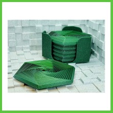 Bezos 3D Baskı Super Fidget Coaster Seti - Altıgen Desenli Bardak Altlığı ve Tutucu-Yeşil Vengners