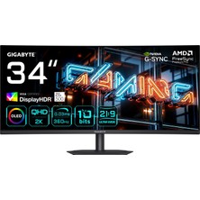 Gigabyte Gıgabyte MO34WQC36 34″ 360Hz 0.03MS 2k Displayhdr True Black 500 Curved Wqhd Qd-Oled Gaming (Oyuncu) Monitör