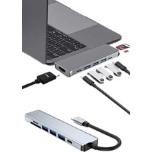 Milas Toptan Çoklayıcı USB Type-C Hub Dönüştürücü 8 Portlu Macbook Uyumlu