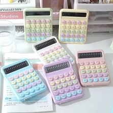 Milas Toptan Renkli Yuvarlak Uçlu Hesap Makinesi 12 Hane Mavi