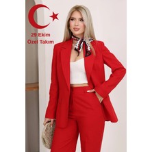 Vuntal Kırmızı Ikili Takım Keten Özel Günler
