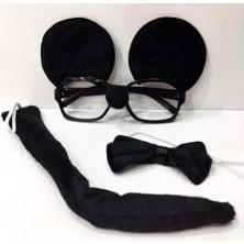 Milas Toptan Sevimli Mickey Mouse Gözlük Papyonu Kuyruğu Seti