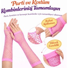 Milas Toptan Retro Neon Pembe File Parmaksız Eldiven 26 cm