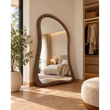 Effe Yapı Dekor DOĞAL AHŞAP ÇERÇEVELİ 180X100 CM ( CEVİZ ) AYAKLI BOY AYNASI