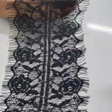 Mutkin Sakallı Dantel (Kod A022) Eni 11 cm En 1 Adet 3 Metre Siyah -Giyim Aks-Gelinlik-Iç Çamaşır-Abiye-Dıy
