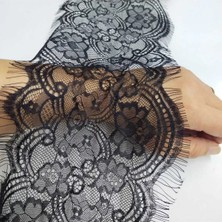 Mutkin Sakallı Dantel (Kod A031) Eni 16 cm Boy 1 Adet 3 Metre Siyah