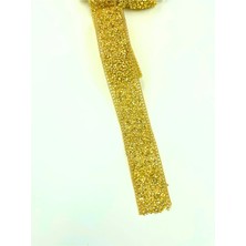 Karaaslan Ütüyle Yapışan Taşlı Şerit Aplik 3.5 cm (Gold Renk)