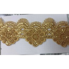 Karaaslan Şık Gold-Altın Boncuklu Güpür 6 cm - 2 Metre Süper Kalite"