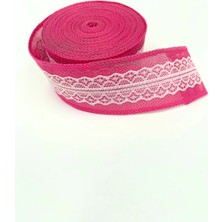 Karaaslan Fuşya Jüt Şerit, Ara Dantelli 2 Metre