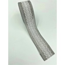 Karaaslan Gri Jüt Şerit, Ara Dantelli 2 Metre