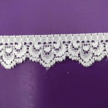 Karaaslan 1,5 cm Likralı Dantel Ham-Beyaz -10 mt
