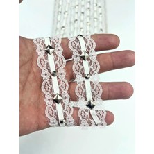 Karaaslan Droplu Dantelli Taşlı Şerit 1 mt En 2.5 cm