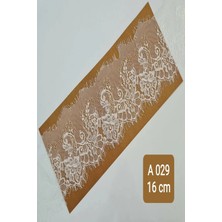 Karaaslan Beyaz Sakallı Kirpikli Dantel 16 cm (3 Mt)