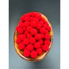 Karaaslan Kırmızı Yumuşak Ponpon Peluş 200 Adet