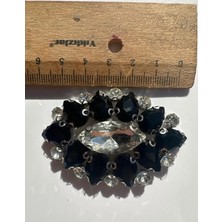 Karaaslan Kristal Cam Taşlı Siyah Motif Yapıştırma Dekor
