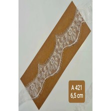 Karaaslan Beyaz Sakallı Kirpikli Dantel 6.5 cm (3 Mt)