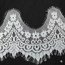 Mutkin Sakallı Dantel (Kod A066 )17 cm 1 Adet 3 Metre Beyaz -Gelinlik-Iç Çamaşır-Abiye-Dıy