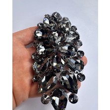 Karaaslan Kristal Cam Taşlı Füme Renk Motif Yapıştırma Dekor