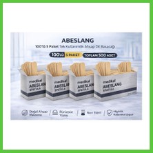 Bezos Abeslang 100'LÜ 5 Paket Tek Kullanımlık Ahşap Dil Basacağı Non Steril Medikal Spatula Toplam 500 Adet Vengners