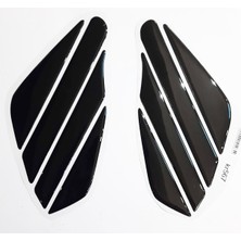 Hades Üniversal Yan Pad Siyah Motosiklet Depo Yan Koruma Sticker Seti