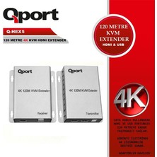 Qport Q-Hex5 Kvm 4K HDMI Extender Cat6 120M 2 Li Paket