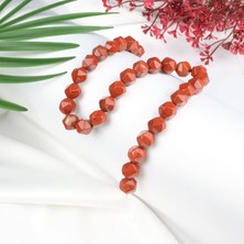 Moony Stone Kırmızı Jasper Doğal Taş Kesimli Dizi (12MM)