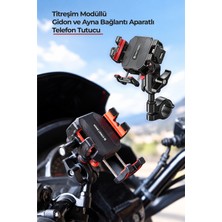 Street Biker LPT01 Motosiklet Telefon Tutucu – Titreşim Önleyici, 360° Döner, Gidon ve Ayna Bağlantılı, Tek Tuş Kilitli Telefon Tutacağı