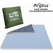 Kamp Minderi & Katlanabilir Kamp Battaniyesi - Argeus - Karavan Nakışlı - Yeşil