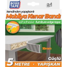 Str Store Mobilya Masa Kenar Bandi, 18 mm x 5 mt Boyut, Gri