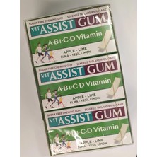 Vento Vitassist Gum A-B1-C-D Vitamin Matcha Elma -Yeşil Limon Sakiz 27GR Paket Içi 12 Adet (6'li Paket)