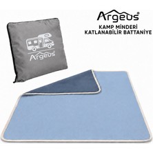 Kamp Minderi & Katlanabilir Kamp Battaniyesi - Argeus - Karavan Nakışlı - Gri