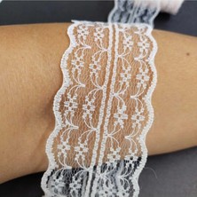 Mutkin Beyaz Dantel Kurdele 10 Metre - Dekoratif Tekstil Süsleme Şeridi