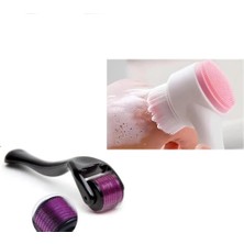 Karaaslan 540 Iğneli 0,5 mm Dermaroller ve Pembe Başlıklı Yüz Temizleme Fırçası 2 Parça Set