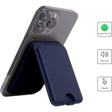 Str Store Apple iPhone Için Magsafe Deri Cüzdan Kartlık Mfı Lisans Apple Find My Özellikli Takip Edilebilir - Saphire Lacivert