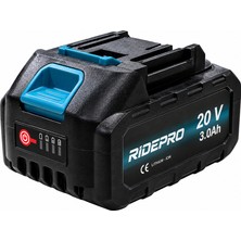 Ridepro RP-2014 20V 3.0 Ah Lityum Iyon Batarya – Şarj Göstergeli Kızaklı Yedek Akü
