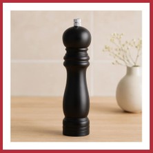 Bezos Siyah Ahşap Tuz ve Baharat Öğütücü - Büyük (Ø4.5 cm x 19.5 Cm) Strsnl