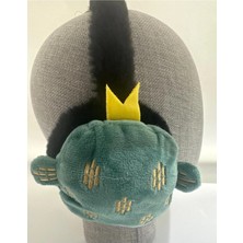 Karaaslan Taç Detaylı Yeşil Peluş Kışlık Kulaklık