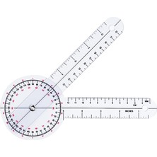HVM Gonyometre 20 cm – Fizyoterapi Eklem Açı Ölçer, Hareket Açıklığı Ölçüm Cetveli, 360 Derece