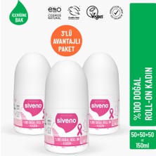 Siveno %100 Doğal Roll On Kadın Deodorant Ter Kokusu Önleyici Bitkisel Leke Bırakmayan Vegan 50 ml X3 Adet