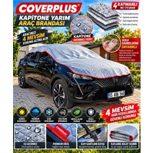 CoverPlus Ds 3 Crossback Suv Uyumlu Yarım Araba Brandası Gri, Pratik Oto Branda - Buzlanmayı Önleyici Kar-Dolu-Yağmur 4 Mevsim Koruma-Yarım Araç Örtüsü