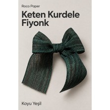 Koyu Yeşil Keten Fiyonk Kurdele, 5 cm - 25'li Paket, Dekoratif Hediye Paketleme ve Organizasyon Süsü