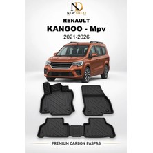 NewDeco Renault Kangoo Mpv 9 2021-2026 Araca Özel Premium 5d Karbon Havuzlu Oto Paspas